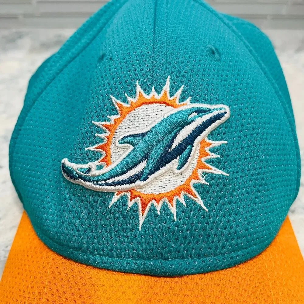 New Era 9FORTY Miami Dolphins Adjustable Hat Cap Aqua Orange NFL One Size OSFM